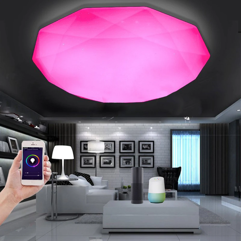 24W Smart LED Ceiling Light WIFI Control Lights AC220V 110V Interior Ceiling Led Lighting Living Room Lamp Work with Apple IFTTT
24W Smart LED Ceiling Light WIFI Control Lights AC220V 110V Interior Ceiling Led Lighting Living Room Lamp Work with Apple IFTTT