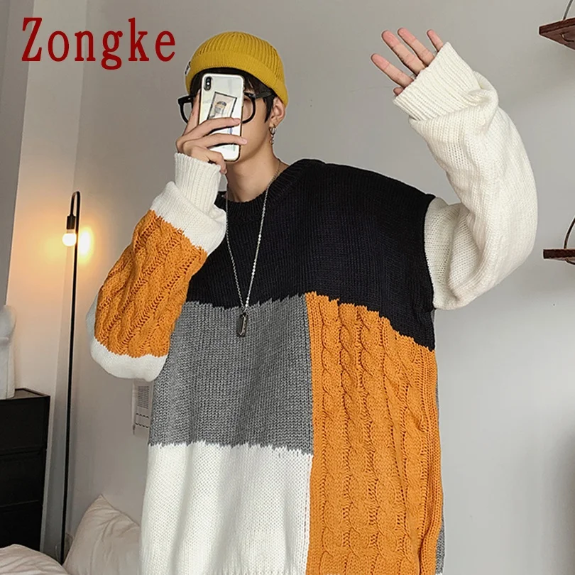 Zongke Knitted Sweater Men Winter Mens Clothes Pullover Mens Sweaters Patchwork Harajuku Sweater 2021 New Arrivals M-2XL
Zongke Knitted Sweater Men Winter Mens Clothes Pullover Mens Sweaters Patchwork Harajuku Sweater 2021 New Arrivals M-2XL