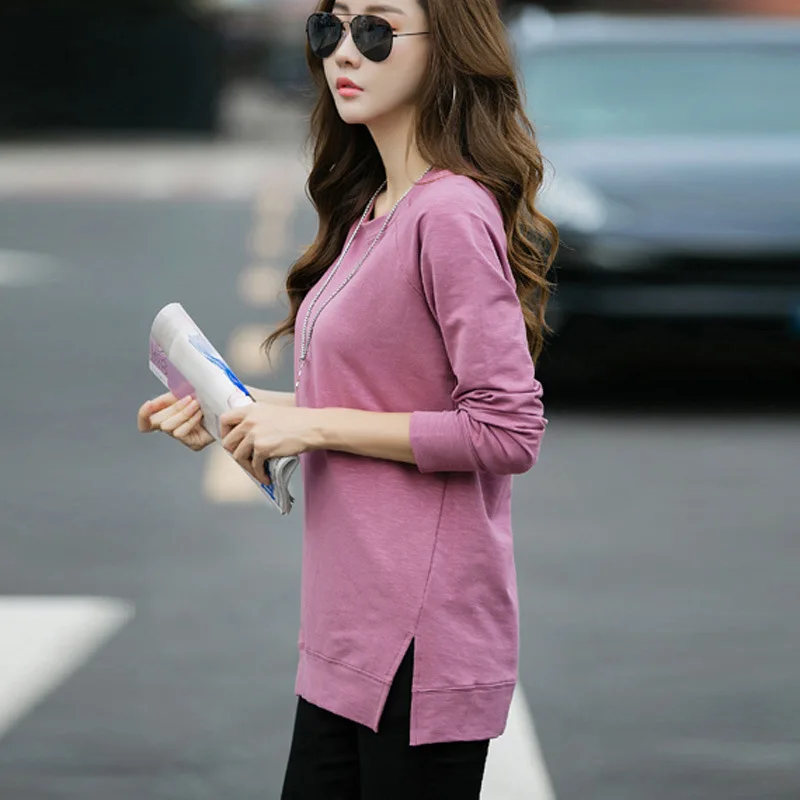 Diy Personalized custom picture logo autumn version loose long-sleeved T-shirt women's bamboo cotton sweater knit shirt bottomin
Diy Personalized custom picture logo autumn version loose long-sleeved T-shirt women's bamboo cotton sweater knit shirt bottomin