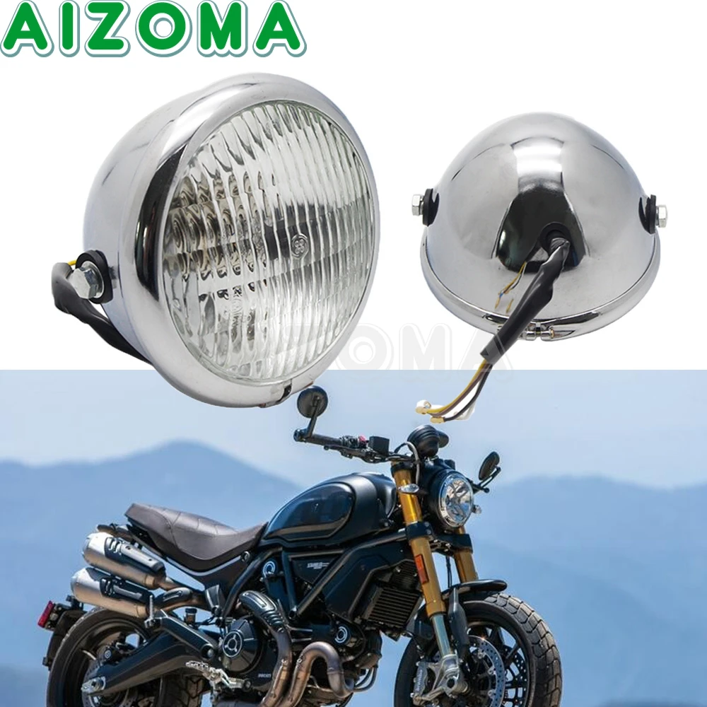 Cafe Racer Custom H4 Motorcycle Refit Head Light Headlamp For Harley Honda Kawasaki Yamaha Suzuki BMW Universal Front Headlight
Cafe Racer Custom H4 Motorcycle Refit Head Light Headlamp For Harley Honda Kawasaki Yamaha Suzuki BMW Universal Front Headlight