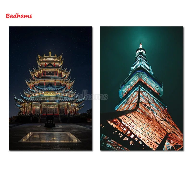 Poster Card Wall Stickers Room Decoration Accessories Pavilions Brightly Lit Canvas Pictures Architectural Painting
Poster Card Wall Stickers Room Decoration Accessories Pavilions Brightly Lit Canvas Pictures Architectural Painting