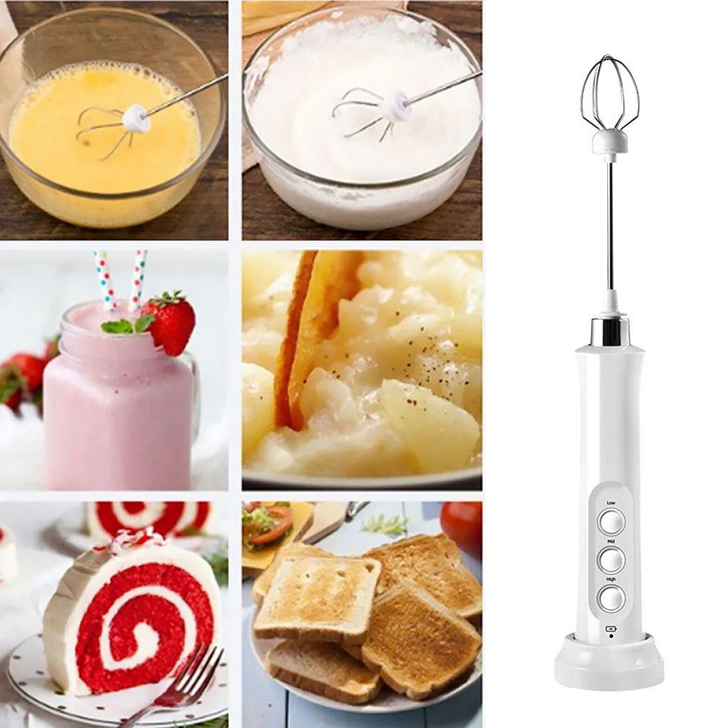 Egg Mixer USB Electric Adjustable Milk Frother Rechargeable Stainless Steel Coffee Whisk Kitchen Accessory
Egg Mixer USB Electric Adjustable Milk Frother Rechargeable Stainless Steel Coffee Whisk Kitchen Accessory