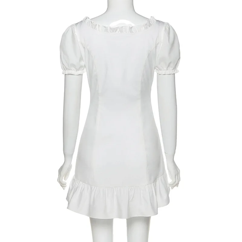 Summer Bow White Mini Dress Women Nice Puff Sleeve Salsh Neck Party Festival Cute French Romantic Sexy Short Dress For Women
Summer Bow White Mini Dress Women Nice Puff Sleeve Salsh Neck Party Festival Cute French Romantic Sexy Short Dress For Women