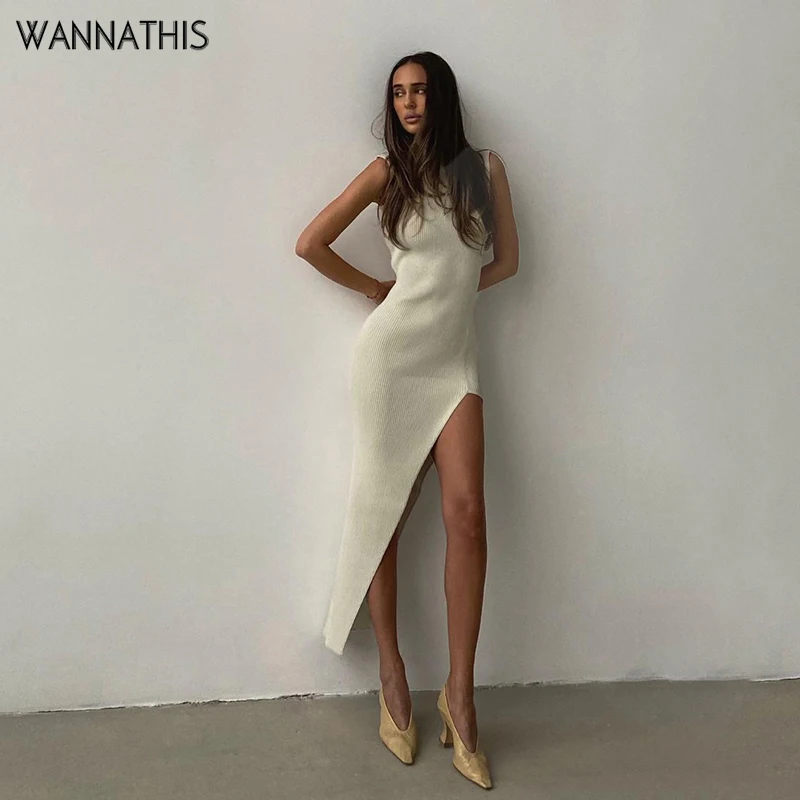 WannaThis Knit Sleeveless Long Dresses Women's Midi High Split Turtleneck Lady Sexy Elegant Clubwear Party Irregular Solid 2021
WannaThis Knit Sleeveless Long Dresses Women's Midi High Split Turtleneck Lady Sexy Elegant Clubwear Party Irregular Solid 2021
