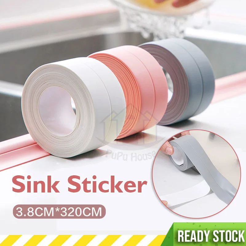 3.2M Bathroom Kitchen Self Adhesive Waterproof Tape PVC Mould Proof Sink Sealing Strip Window Door Gap Sticker
3.2M Bathroom Kitchen Self Adhesive Waterproof Tape PVC Mould Proof Sink Sealing Strip Window Door Gap Sticker