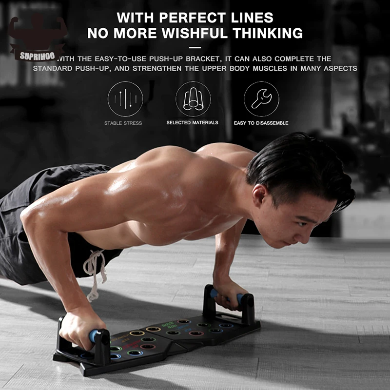Multi-function Push Up Board Fitness Equipments Portable Push-Ups Press Stops Tools Gym Muscle Exercise 9 IN 1 Training for Home
Multi-function Push Up Board Fitness Equipments Portable Push-Ups Press Stops Tools Gym Muscle Exercise 9 IN 1 Training for Home