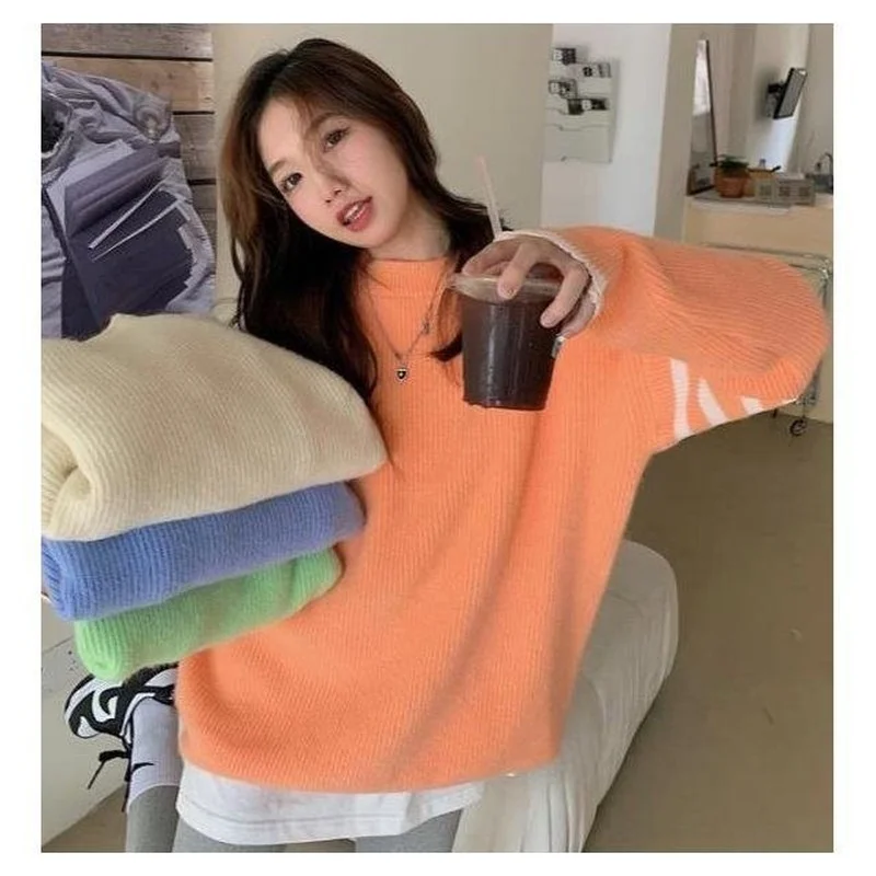 Long-sleeved Sweater Sweater Top Women Autumn and Winter 2021 New Style Korean Loose Loose and Thin Leisure Lazy Style
Long-sleeved Sweater Sweater Top Women Autumn and Winter 2021 New Style Korean Loose Loose and Thin Leisure Lazy Style