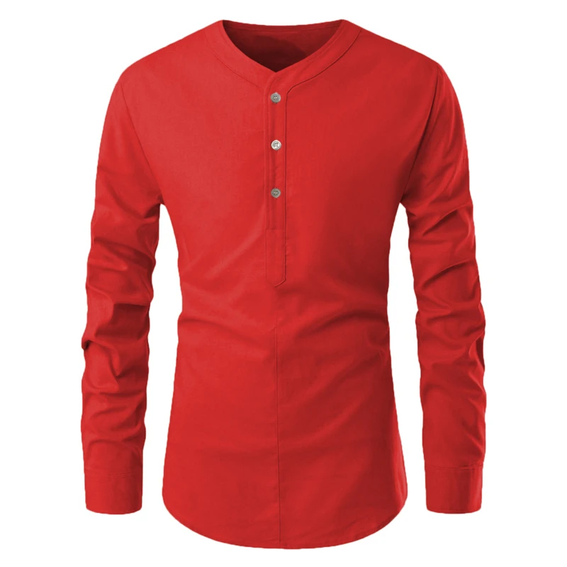 2021 new men's henley collar long-sleeved shirt casual solid color button collar fashion casual men's henley collar cotton and l 
2021 new men's henley collar long-sleeved shirt casual solid color button collar fashion casual men's henley collar cotton and l