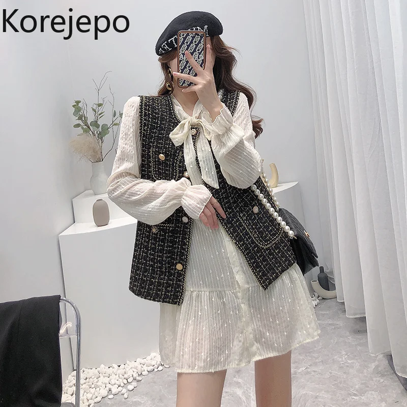 Женский костюм-двойка из твида, Корейская версия, осень 2021
Женский костюм-двойка из твида, Корейская версия, осень 2021