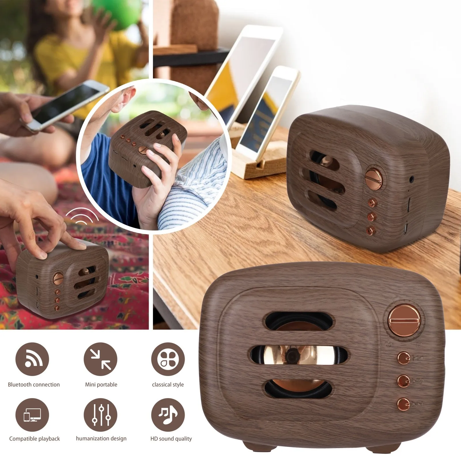 Ретро-проигрыватель виниловых пластинок 5 0 с поддержкой Bluetooth динамик карточка TF