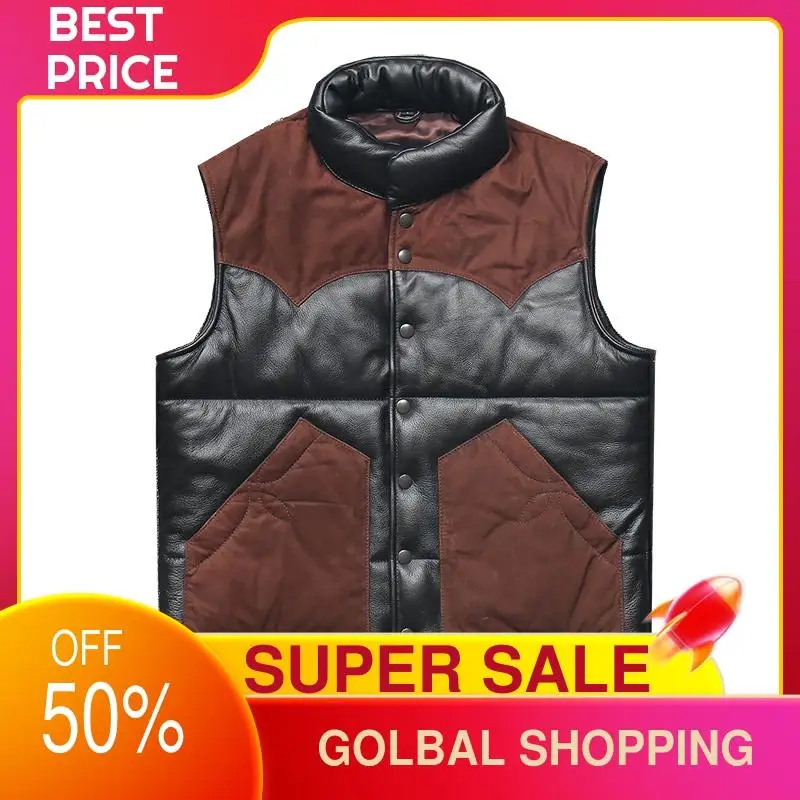 2021 Black Casual Style Genuine Leather Vest Men Stand Collar Real Natural Cowhide Spring Slim Fit Short Spliced Coat
2021 Black Casual Style Genuine Leather Vest Men Stand Collar Real Natural Cowhide Spring Slim Fit Short Spliced Coat