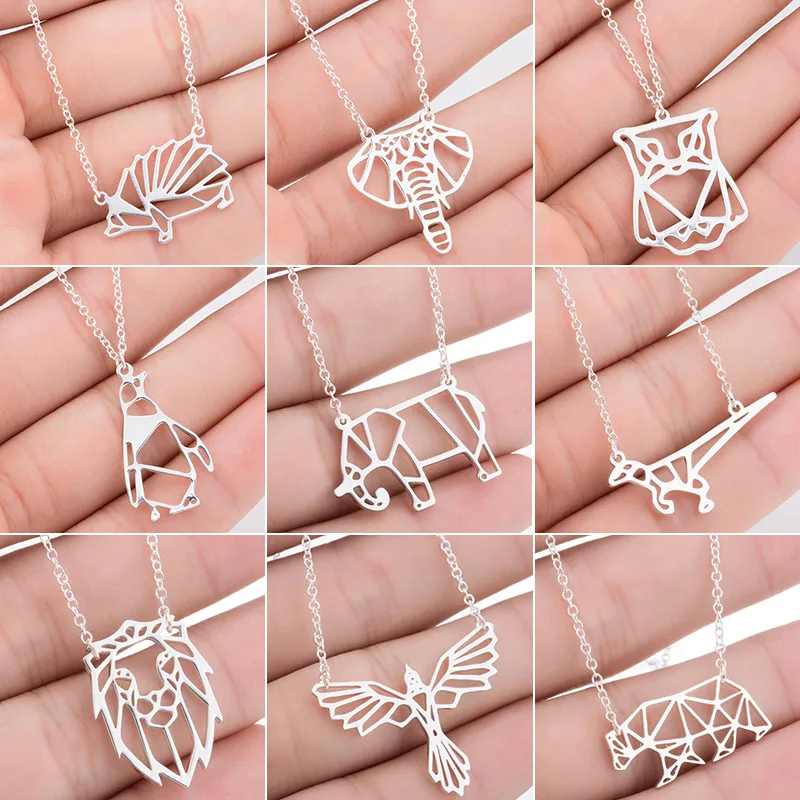 Fashion Stainless Steel Origami Necklace For Women Men Gift Animal Series Hollow Pendant Daily Accessories,1 Piece
Fashion Stainless Steel Origami Necklace For Women Men Gift Animal Series Hollow Pendant Daily Accessories,1 Piece