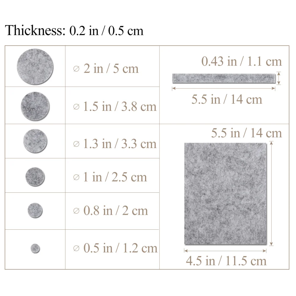NUOLUX 132pcs Furniture Floor Protector Felt Pads (Gray) 
NUOLUX 132pcs Furniture Floor Protector Felt Pads (Gray)