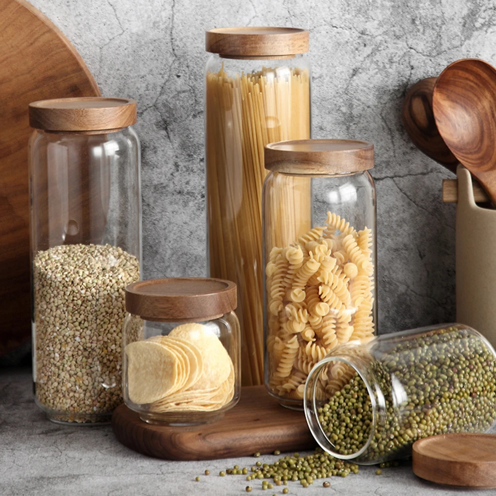 Food Storage Canister Glass Bottle 750 1000 1700ml Food-grade Airtight Jar Keeps Moisture Away Storing Preserving Pasta Rice Tea
Food Storage Canister Glass Bottle 750 1000 1700ml Food-grade Airtight Jar Keeps Moisture Away Storing Preserving Pasta Rice Tea