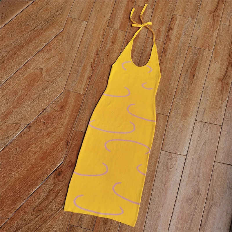 Tossy Backless Knit Bodycon Holiday Party Dress Women Yellow Y2K Casual Summer Beach Halter Dress Outfits Sweater Dress Vestidos 
Tossy Backless Knit Bodycon Holiday Party Dress Women Yellow Y2K Casual Summer Beach Halter Dress Outfits Sweater Dress Vestidos