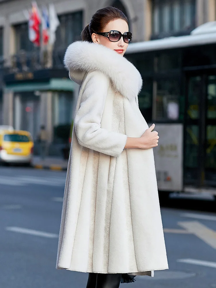 Real Sheep Shearling Coat Female Winter Jacket Women Fox Fur Collar Wool Coats Korean long Jackets MY4078
Real Sheep Shearling Coat Female Winter Jacket Women Fox Fur Collar Wool Coats Korean long Jackets MY4078