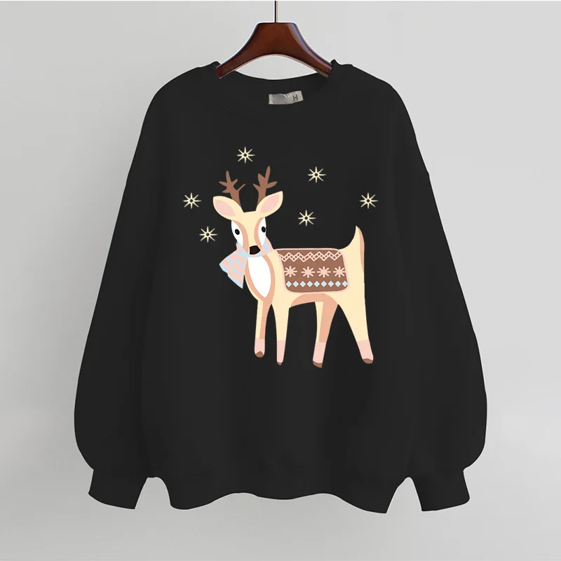 Cute Deer Print Hoodie Autumn Long Sleeve Hoodies Women Sweet Sweatshirt O Neck Pullovers Casual Loose Ladies Tops Streetwear
Cute Deer Print Hoodie Autumn Long Sleeve Hoodies Women Sweet Sweatshirt O Neck Pullovers Casual Loose Ladies Tops Streetwear