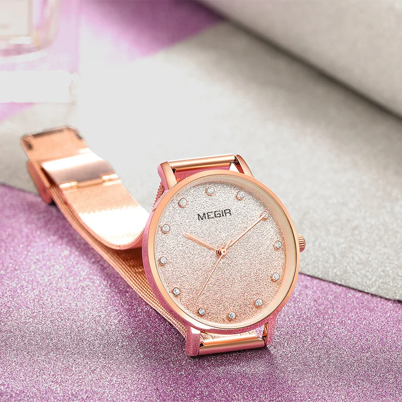 Megir Brand Woman Watch Luxury Gradient Ultra-thin Light Fashion Quartz Stainless Steel Strap Clock Ladies Watches Reloj Mujer
Megir Brand Woman Watch Luxury Gradient Ultra-thin Light Fashion Quartz Stainless Steel Strap Clock Ladies Watches Reloj Mujer