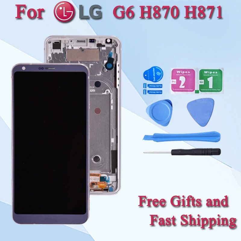 Оригинальный ЖК-дисплей с рамкой для LG G6 H870, кодирующий преобразователь сенсорного экрана в сборе дюйма, H870DS, H872, LS993, VS998, US997
Оригинальный ЖК-дисплей с рамкой для LG G6 H870, кодирующий преобразователь сенсорного экрана в сборе дюйма, H870DS, H872, LS993, VS998, US997