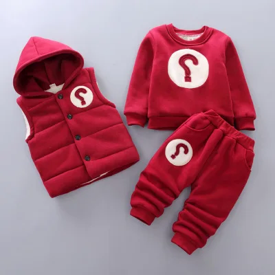 Children's Boys Girls Suit 3PCS Autumn Winter Plus Velvet Warm Kids Clothes Hooded Zipper Vest+T-shirt+Pants Sets For 0-5 Years
Children's Boys Girls Suit 3PCS Autumn Winter Plus Velvet Warm Kids Clothes Hooded Zipper Vest+T-shirt+Pants Sets For 0-5 Years