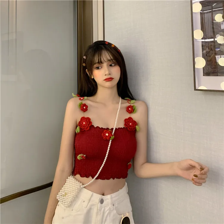 floral appliques prairie chic short off shoulder spaghetti strap ladies tops Trend temperament Women's Clothing summer Camis
floral appliques prairie chic short off shoulder spaghetti strap ladies tops Trend temperament Women's Clothing summer Camis