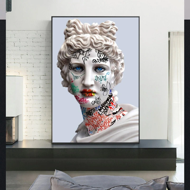 Graffiti Wall Art Vaporwave Sculpture of Apollyon Oil Paintings on Canvas Modern Wall Posters Funny Pictures for Home Decoration
Graffiti Wall Art Vaporwave Sculpture of Apollyon Oil Paintings on Canvas Modern Wall Posters Funny Pictures for Home Decoration