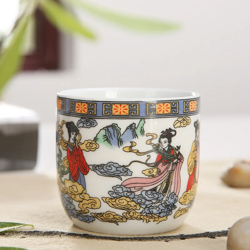 Blue and white porcelain creative teacup features 6 gift box wine glasses 100ml retro ceramic tea set small set tray teapot
Blue and white porcelain creative teacup features 6 gift box wine glasses 100ml retro ceramic tea set small set tray teapot