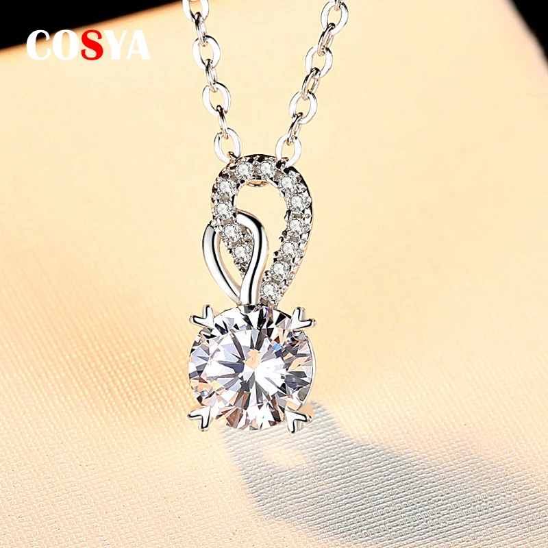 COSYA 925 Sterling Silver Real 0.5-3 Carat Moissanite Diamond Pendant Necklace For Women Wedding Fine Jewelry Valentine Gifts
COSYA 925 Sterling Silver Real 0.5-3 Carat Moissanite Diamond Pendant Necklace For Women Wedding Fine Jewelry Valentine Gifts