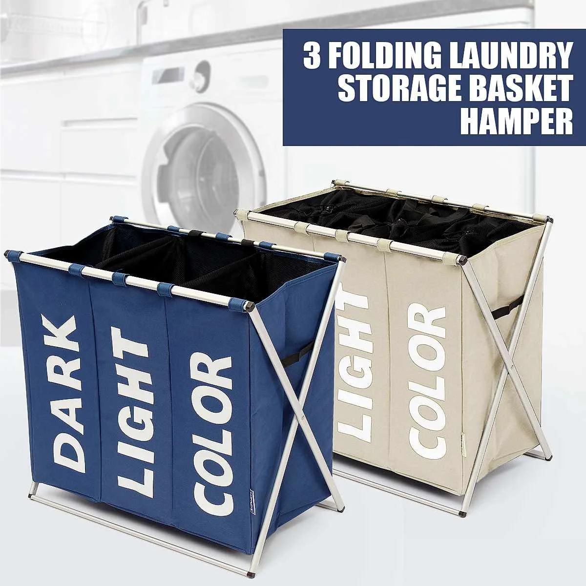X-shape Foldable Dirty Laundry Basket Organizer Printed Collapsible Three Grid Home Laundry Hamper Sorter Laundry Basket Large
X-shape Foldable Dirty Laundry Basket Organizer Printed Collapsible Three Grid Home Laundry Hamper Sorter Laundry Basket Large