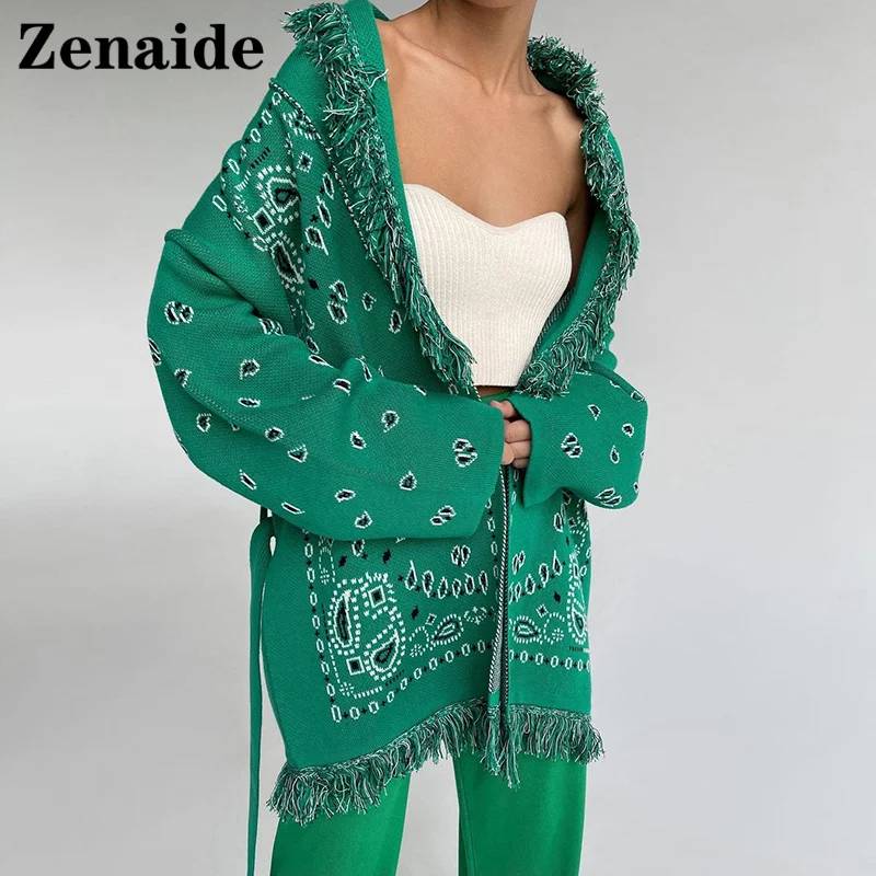 Zenaide Green Autumn Winter Knit Cardigans With Sashes Women V Neck Loose Fashion Casual Long Sleeve Sweater Oversized 2021
Zenaide Green Autumn Winter Knit Cardigans With Sashes Women V Neck Loose Fashion Casual Long Sleeve Sweater Oversized 2021