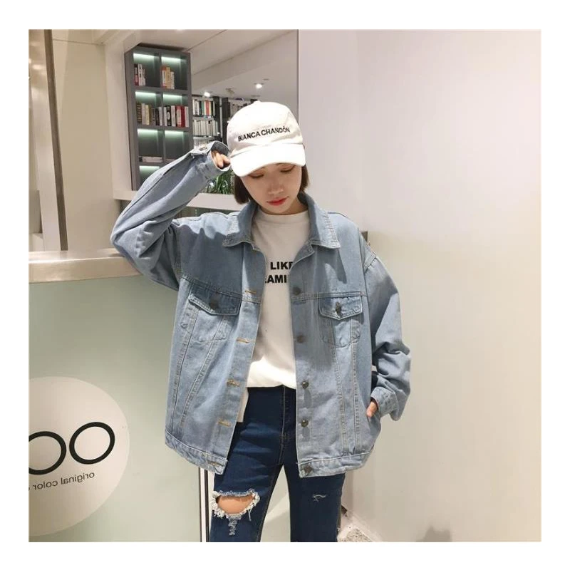 Spring Autumn Denim Jacket Women Light Blue Jean Oversize Coat Girl's Korean-style Loose-Fit Casual College Style Outwear Tops
Spring Autumn Denim Jacket Women Light Blue Jean Oversize Coat Girl's Korean-style Loose-Fit Casual College Style Outwear Tops
