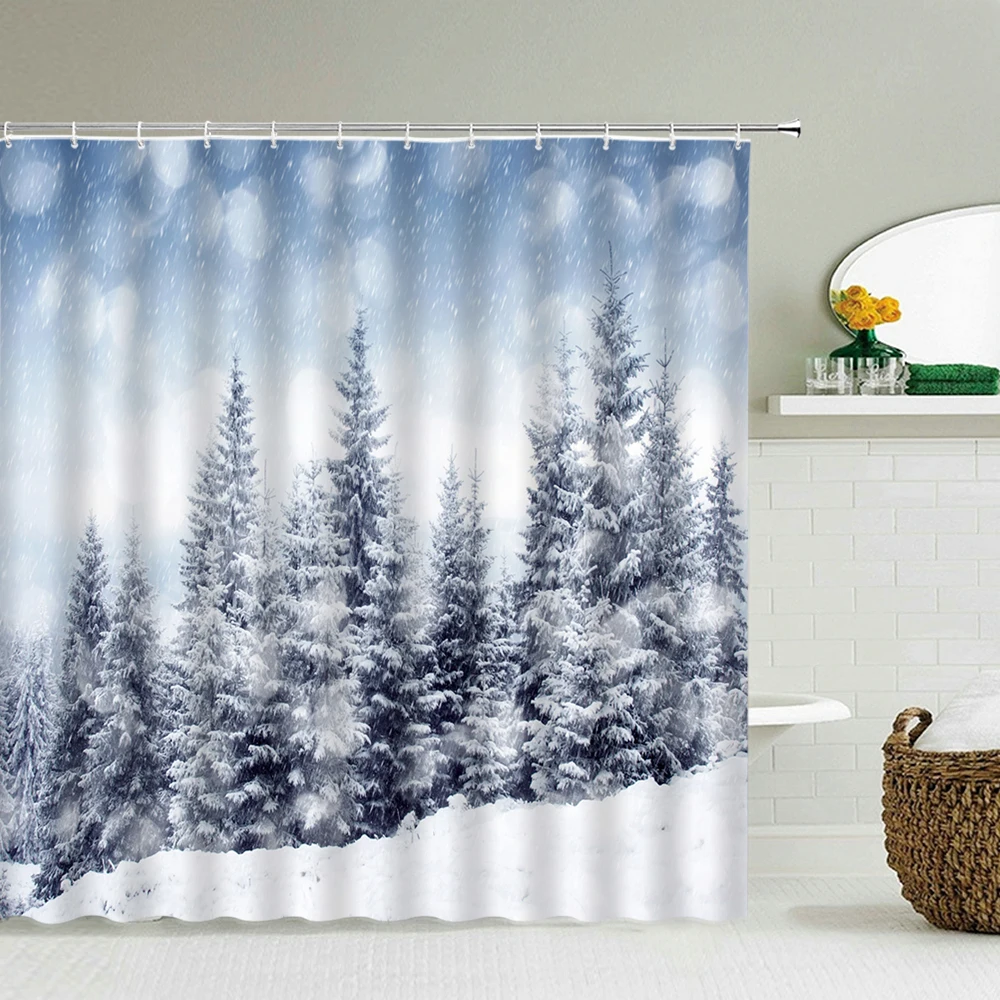Winter Snow Forest Landscape Nature Shower Curtain Bathroom Home Decor Waterproof Fabric With 12 Hooks Bathtub Curtain and Mat
Winter Snow Forest Landscape Nature Shower Curtain Bathroom Home Decor Waterproof Fabric With 12 Hooks Bathtub Curtain and Mat