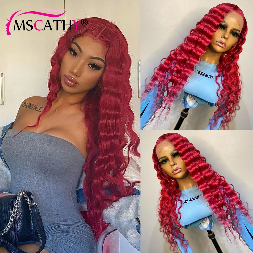 30 Inch Deep Wave Lace Front Human Hair Wigs Red 99J 613# Colored HD Lace Frontal Wigs Pre Plucked Wigs For Women Human Hair Bob
30 Inch Deep Wave Lace Front Human Hair Wigs Red 99J 613# Colored HD Lace Frontal Wigs Pre Plucked Wigs For Women Human Hair Bob