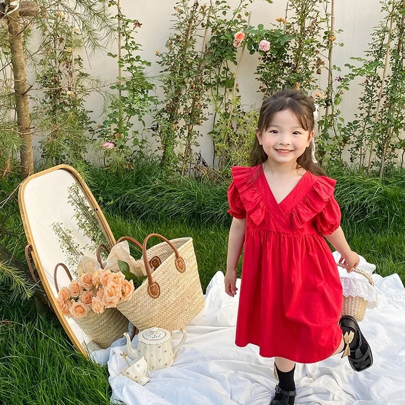 Korean style summer solid color V-Neck Thin short sleeve princess dress for Girls cotton ruffles 3 colors casual dresses
Korean style summer solid color V-Neck Thin short sleeve princess dress for Girls cotton ruffles 3 colors casual dresses