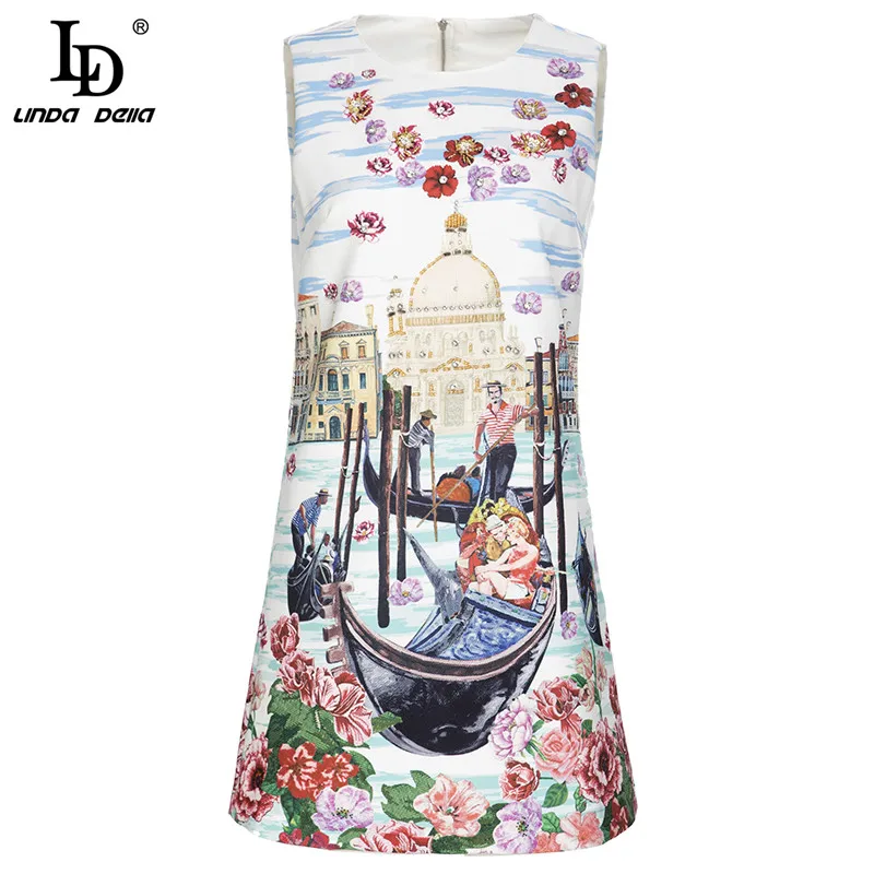 LD LINDA DELLA Spring Runway Fashion Tank Short Dress Women's Luxury Diamond Beaded Flower Print Sleeveless Vintage Party Dress
LD LINDA DELLA Spring Runway Fashion Tank Short Dress Women's Luxury Diamond Beaded Flower Print Sleeveless Vintage Party Dress