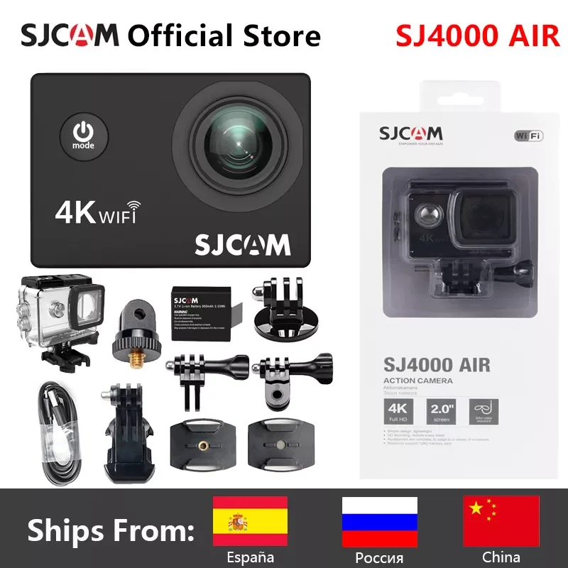 

Экшн-камера SJCAM SJ4000 AIR 4K, Full HD, Allwinner 4K, 30 кадров/с, Wi-Fi, экран 2,0 дюйма