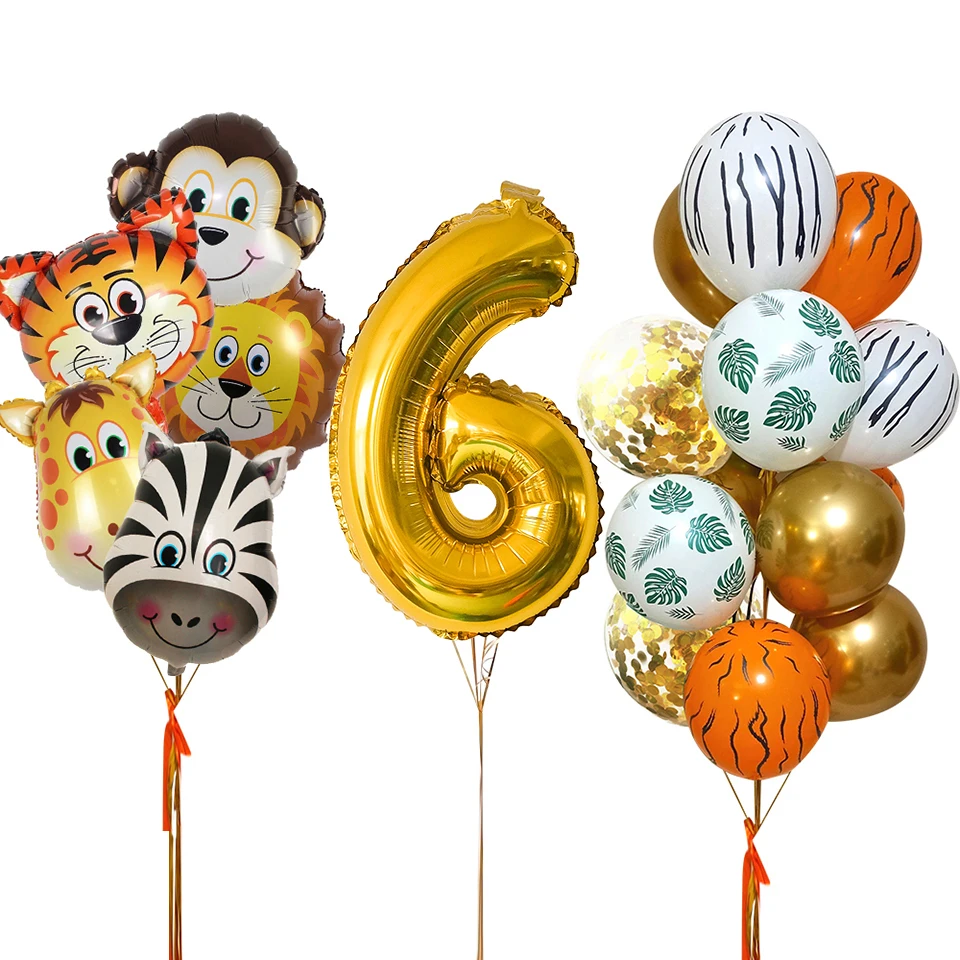 20pcs Wild Animal Balloons Set with 32inch Gold Figure Balloon for Kids Jungle Wild Birthday Party Decoration DIY Gift Supplies
20pcs Wild Animal Balloons Set with 32inch Gold Figure Balloon for Kids Jungle Wild Birthday Party Decoration DIY Gift Supplies