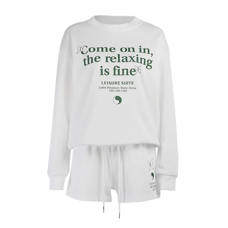 InstaHot Letter Print Women Two Piece Drawstring Shorts Set Casual Club Long Sleeve Vintage Outfit 2021 Autumn Female Basic Suit
InstaHot Letter Print Women Two Piece Drawstring Shorts Set Casual Club Long Sleeve Vintage Outfit 2021 Autumn Female Basic Suit