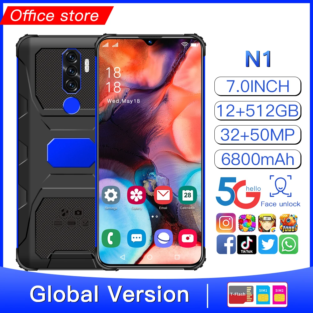 Smartphone N1 7.0“ Shockproof Andriod11 256GB 512GB Qualcomm 888 Waterproof Rugged Global Version 8Cores Dual SIM Card Cellphone
Smartphone N1 7.0“ Shockproof Andriod11 256GB 512GB Qualcomm 888 Waterproof Rugged Global Version 8Cores Dual SIM Card Cellphone