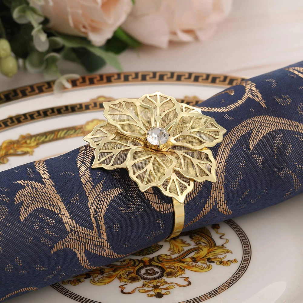 6-Piece Alloy Openwork Napkin Ring with Holder, Exquisite Home for Wedding Banquet Christmas Dinner Decoration(Silver/Gold)
6-Piece Alloy Openwork Napkin Ring with Holder, Exquisite Home for Wedding Banquet Christmas Dinner Decoration(Silver/Gold)