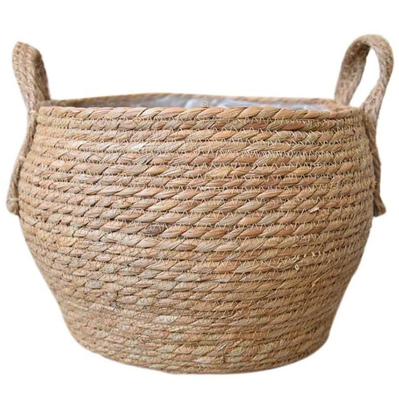 Garden Flower Pot Natural Seagrass Basket Woven Plant Pot Handmade Belly Basket Rattan Straw Basket Foldable Baskets
Garden Flower Pot Natural Seagrass Basket Woven Plant Pot Handmade Belly Basket Rattan Straw Basket Foldable Baskets