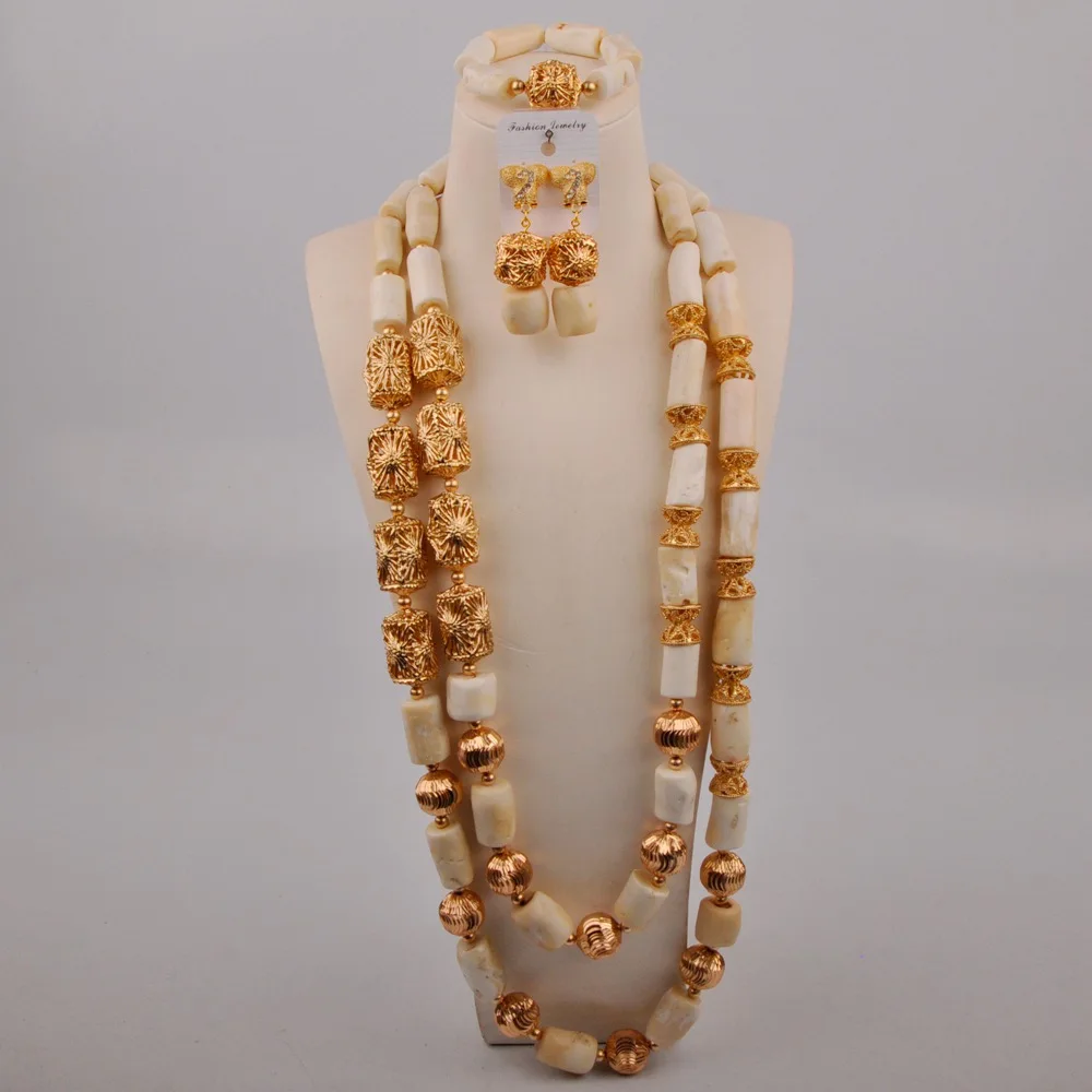 White Natural Coral Necklace Nigerian Bride Wedding Dress Accessories African Groom Wedding Couple Jewelry Set AU-454
White Natural Coral Necklace Nigerian Bride Wedding Dress Accessories African Groom Wedding Couple Jewelry Set AU-454