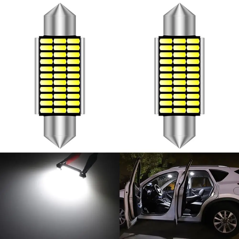 2pcs High Quality 31mm 36mm 39mm 41mm C5W C10W LED CANBUS Car Festoon Light Auto Interior Dome Lamp Reading Bulb 6000k White 12V
2pcs High Quality 31mm 36mm 39mm 41mm C5W C10W LED CANBUS Car Festoon Light Auto Interior Dome Lamp Reading Bulb 6000k White 12V