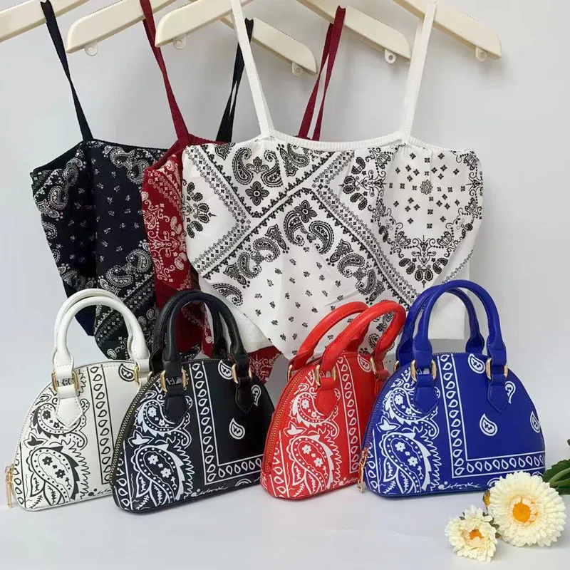 Trendy Ladies Handbags Bandana Purse And Crop Top Women Fashion Printed Clopthes Matching Bag Set Fashion Sling Bag For Women
Trendy Ladies Handbags Bandana Purse And Crop Top Women Fashion Printed Clopthes Matching Bag Set Fashion Sling Bag For Women