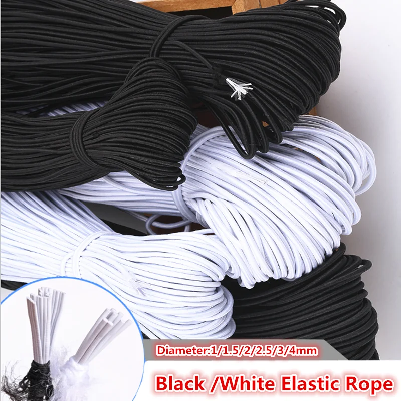 5Yards 1/2/3/4mm High-Quality White Black Round Elastic Band Elastic Line Rope Rubber Band DIY Sewing Accessories
5Yards 1/2/3/4mm High-Quality White Black Round Elastic Band Elastic Line Rope Rubber Band DIY Sewing Accessories