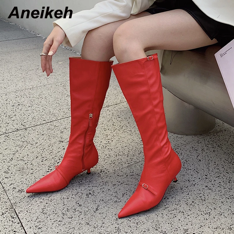 Aneikeh Fashion PU Knee-High Thin Heels High Boots 2021 NEW Shoes For Women Winter Slip-On Pointed Toe Buckle Strap Concise
Aneikeh Fashion PU Knee-High Thin Heels High Boots 2021 NEW Shoes For Women Winter Slip-On Pointed Toe Buckle Strap Concise