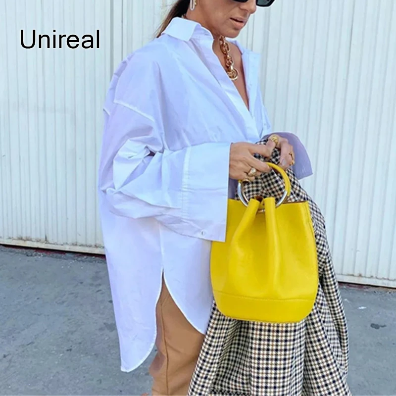 Unireal 2021 Spring Summer Women White Shirt Blouse Long Sleeve Casual Loose Fashion Streetwear Oversized Female Long Shirt Tops
Unireal 2021 Spring Summer Women White Shirt Blouse Long Sleeve Casual Loose Fashion Streetwear Oversized Female Long Shirt Tops