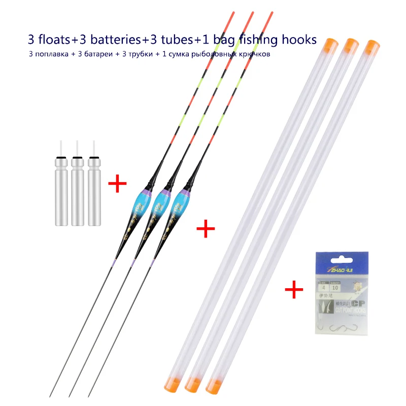 3pcs/lot Electric Fishing Floats+3 CR425 Batteries+3pcs Float Tubes+1 Bag Hooks Luminous Nano Boya River Lake Buoy Fishing Tools
3pcs/lot Electric Fishing Floats+3 CR425 Batteries+3pcs Float Tubes+1 Bag Hooks Luminous Nano Boya River Lake Buoy Fishing Tools