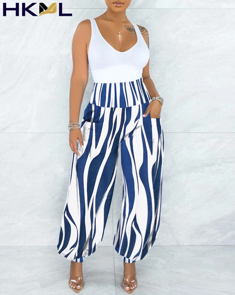 2021 Women Outfits High Waist Classic Pocket Lantern Stripped Print Leg Pants Wide Long Trousers Office Outfits
2021 Women Outfits High Waist Classic Pocket Lantern Stripped Print Leg Pants Wide Long Trousers Office Outfits