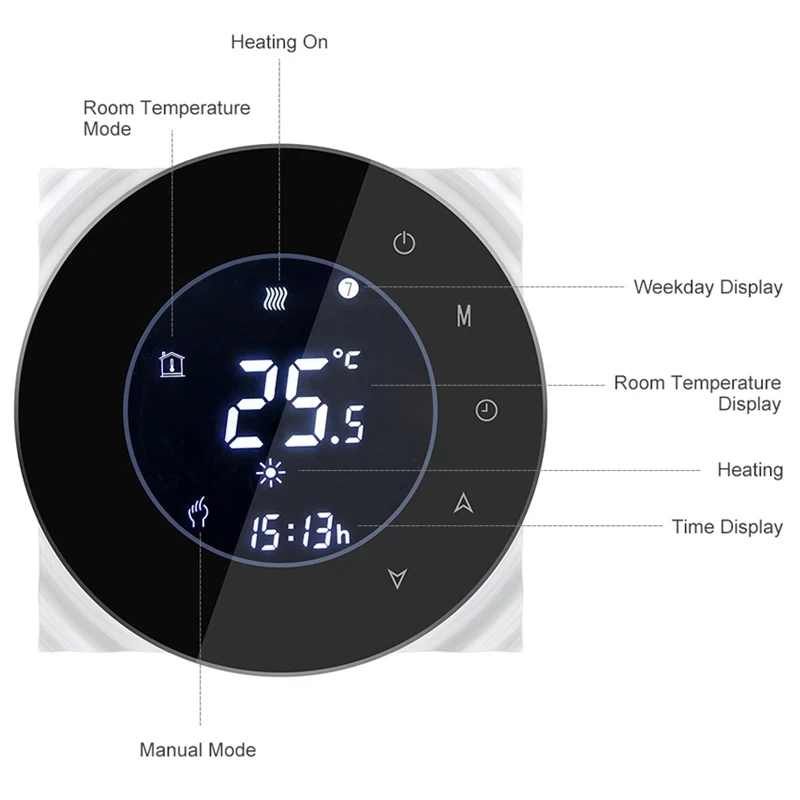 Wifi Smart 3A Water Thermostat Temperature Controller Tuya APP Remote Control for Water Floor Heating Work with Google Home
Wifi Smart 3A Water Thermostat Temperature Controller Tuya APP Remote Control for Water Floor Heating Work with Google Home